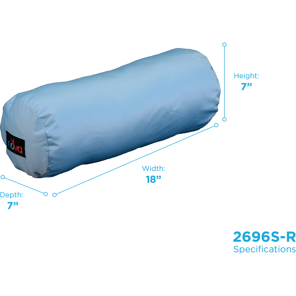 ROLL PILLOW SKY BLUE SATIN